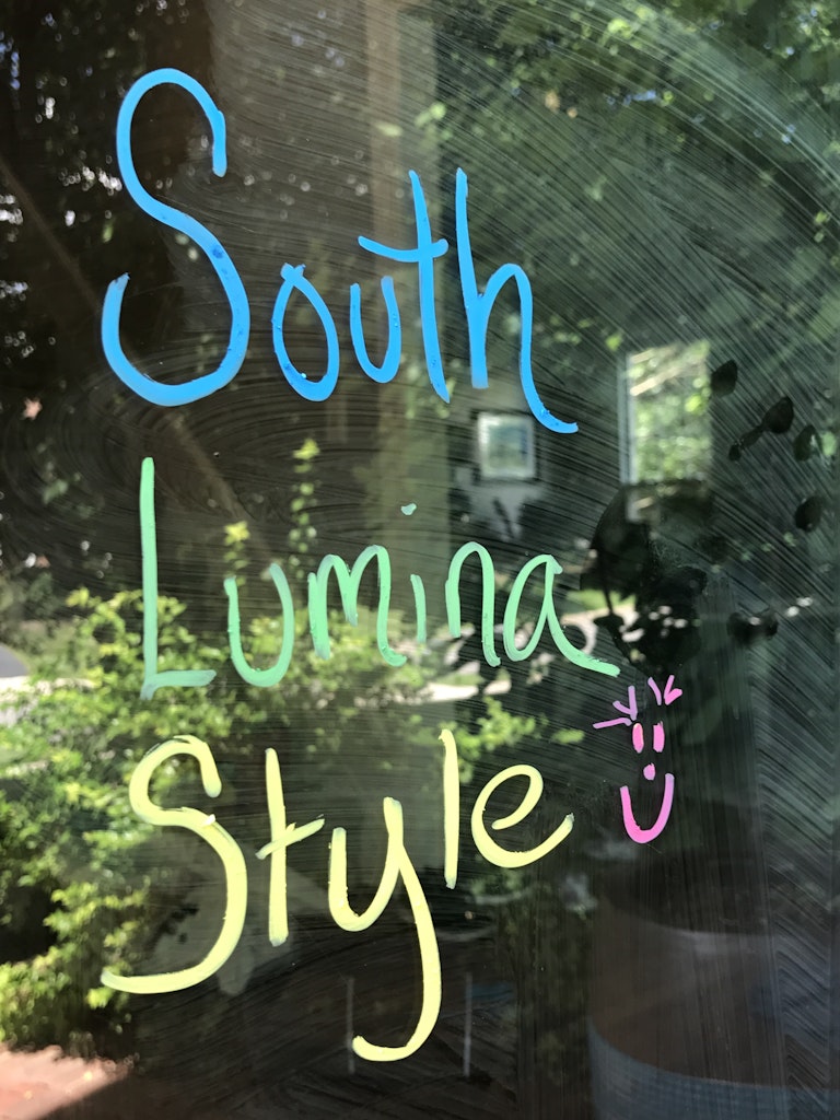 Tina vdb  Art + Design — Window writing with window crayons, such fun!