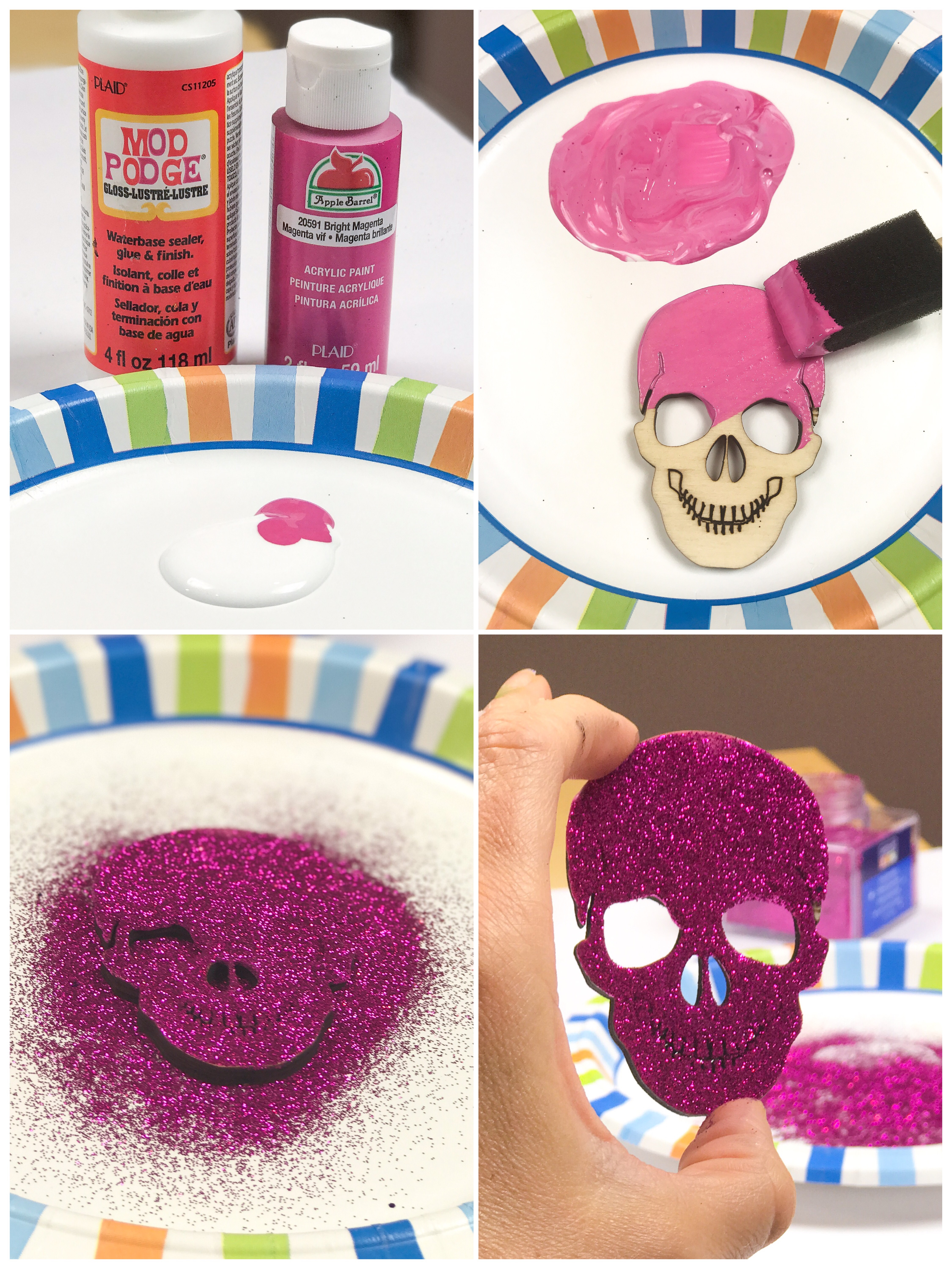 DIY Halloween Glitter Ornaments