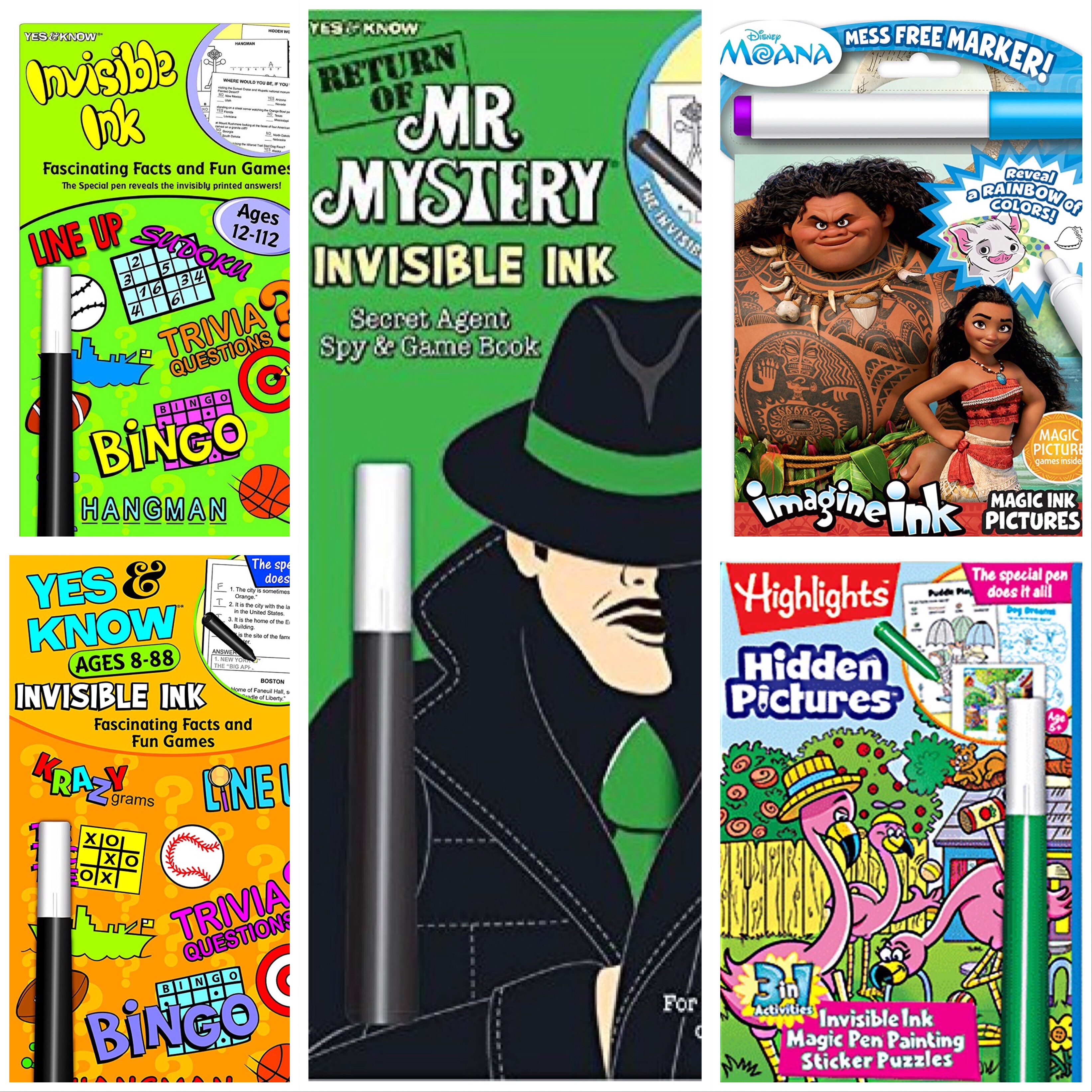 kids, packing, family travel, travel, traveling with kids, invisible ink, mr mystery, invisible ink, yes and know books, roadtrip, road trip, car, flight, flying with kids, kid entertainment