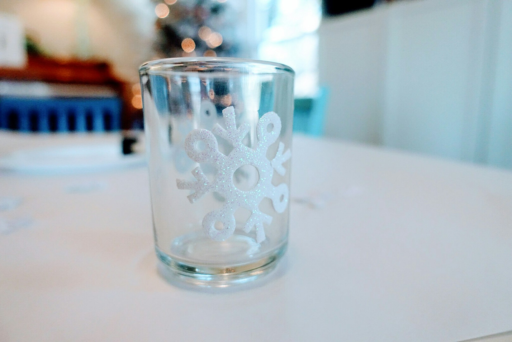 DIY Etched Votive Candle Holders Using Foam Stickers