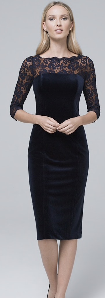 Holiday Style - Navy WHBM Velvet Dress