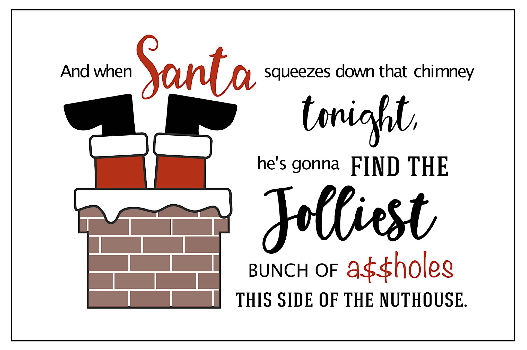 Christmas Vacation Printable Party Signs - Santa Down the Chimney