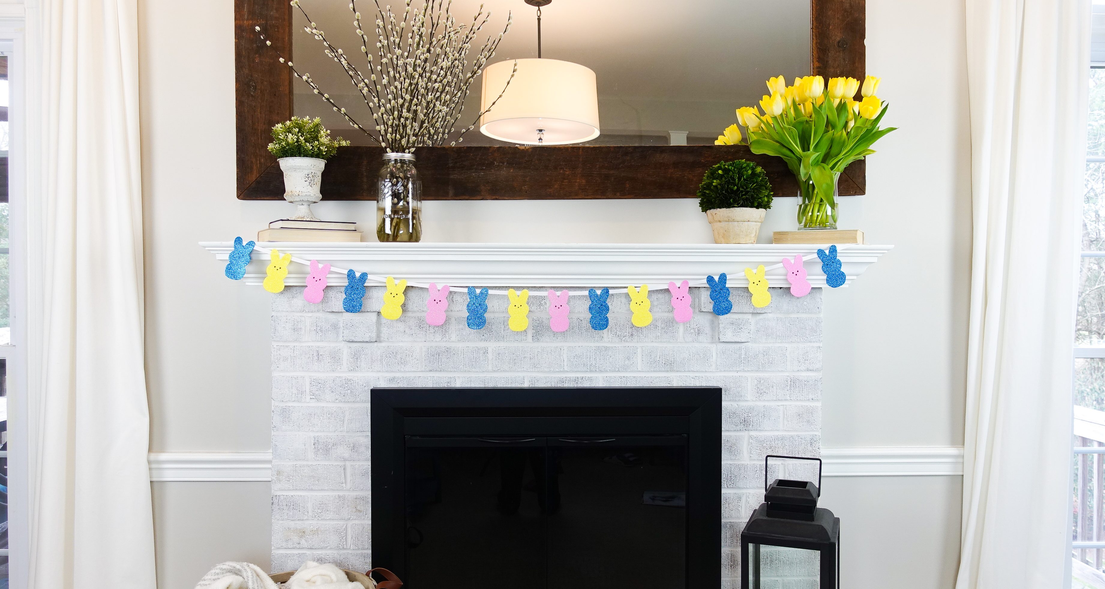 DIY Dollar Store Peep Banner Easter Decoration