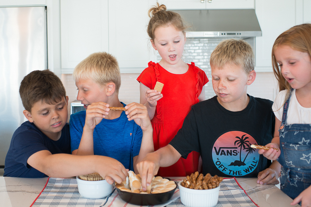 s'mores dip in the oven