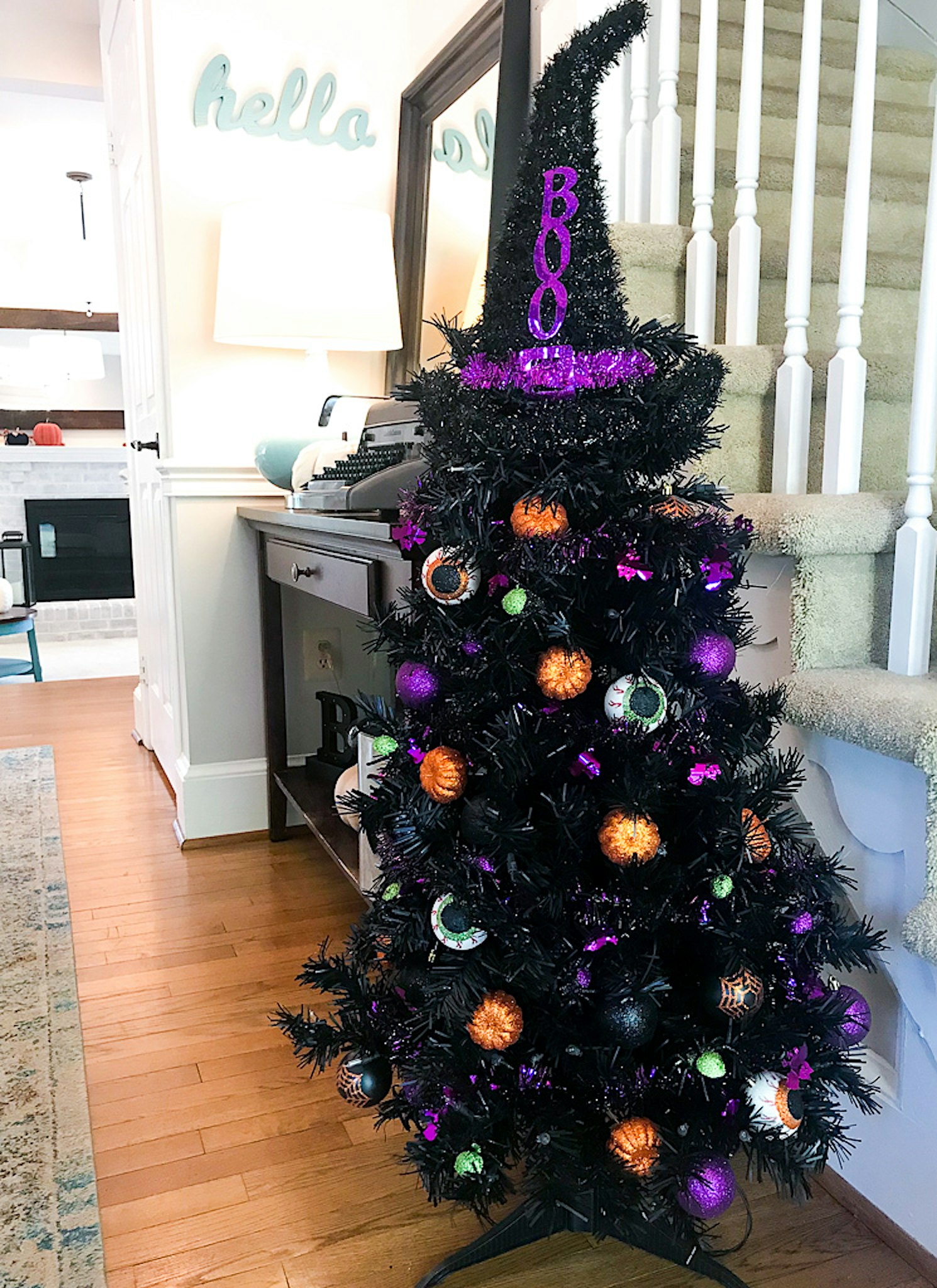 Halloween Tree With Dollar Store Decorations - South Lumina Style
