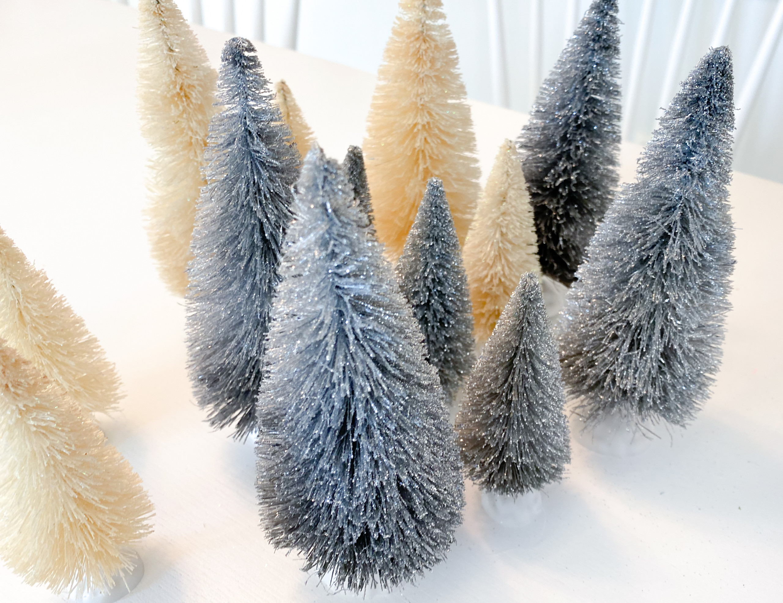 how to dye bottle brush Christmas trees
