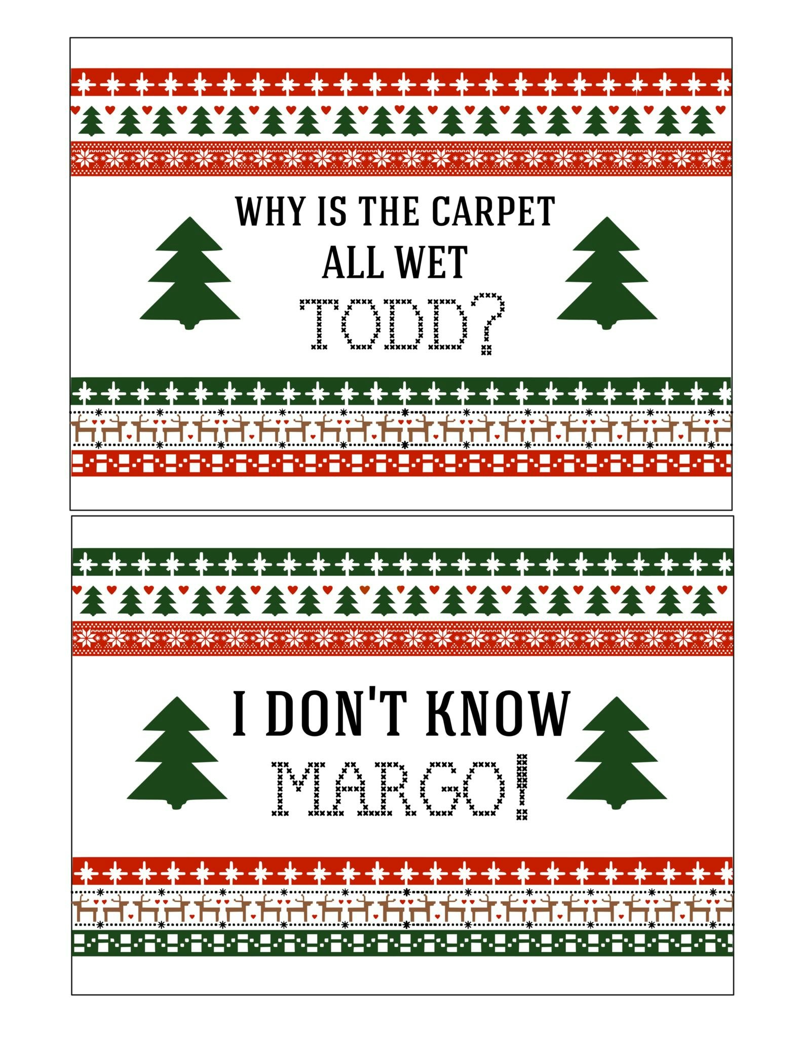 thumbnail of Christmas Vacation Printable Signs 5 x 7 – Why is the carpet all wet Todd & I don’t know Margo