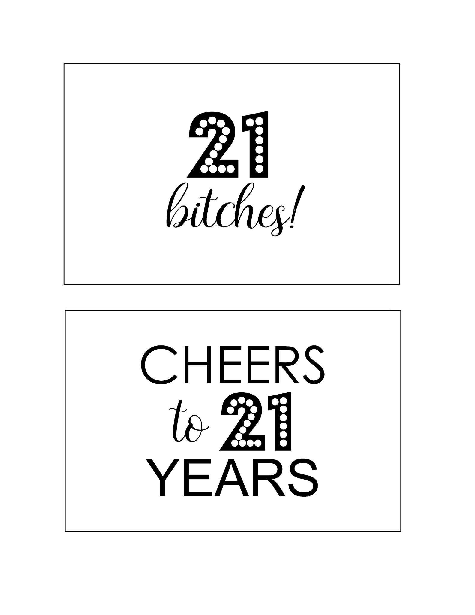 thumbnail of DIY Printable 21 Birthday Signs 21st Birthday Cheers to 21 years