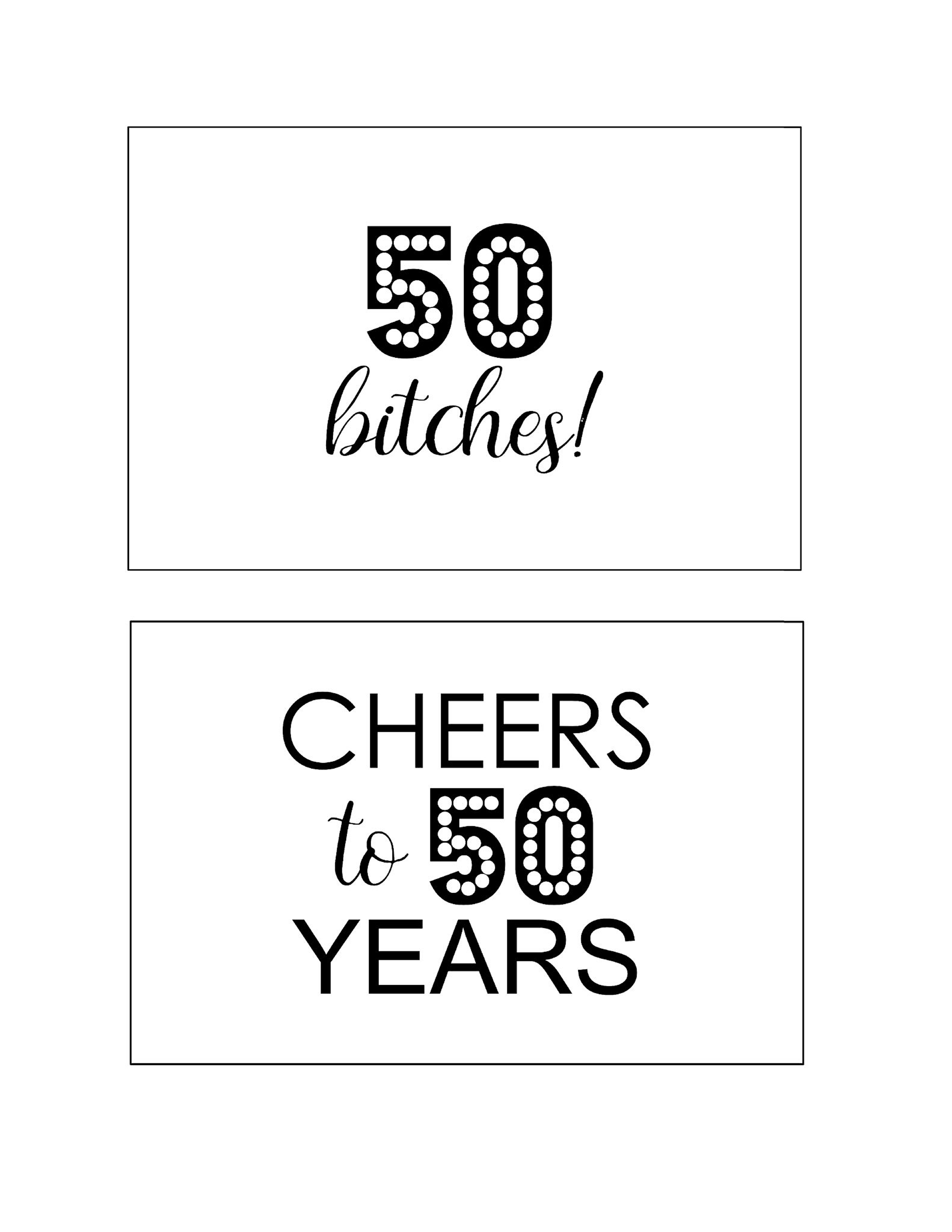 Diy Printable 50th Birthday Signs Cheers To 50 Years South Lumina Style