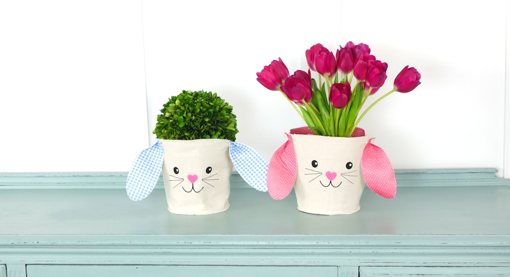 Dollar Store Bunny Baskets As Decorative Centerpiece