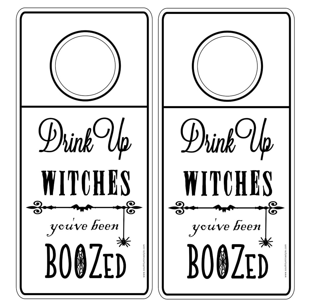 Drink up witches you’ve been boozed bottle hang tag