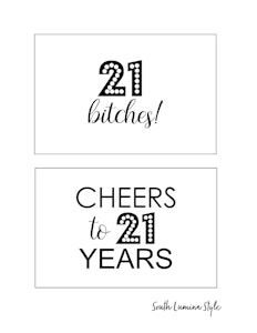 thumbnail of South Lumina Style DIY Printable 21 Birthday Signs 21st Birthday Cheers to 21 years