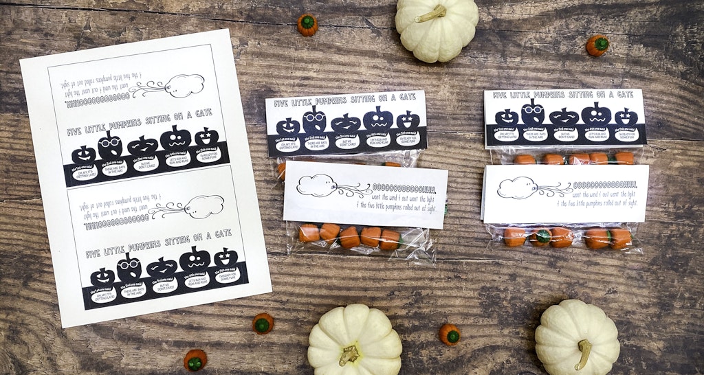 Five Little Pumpkins Favor and Free Printable