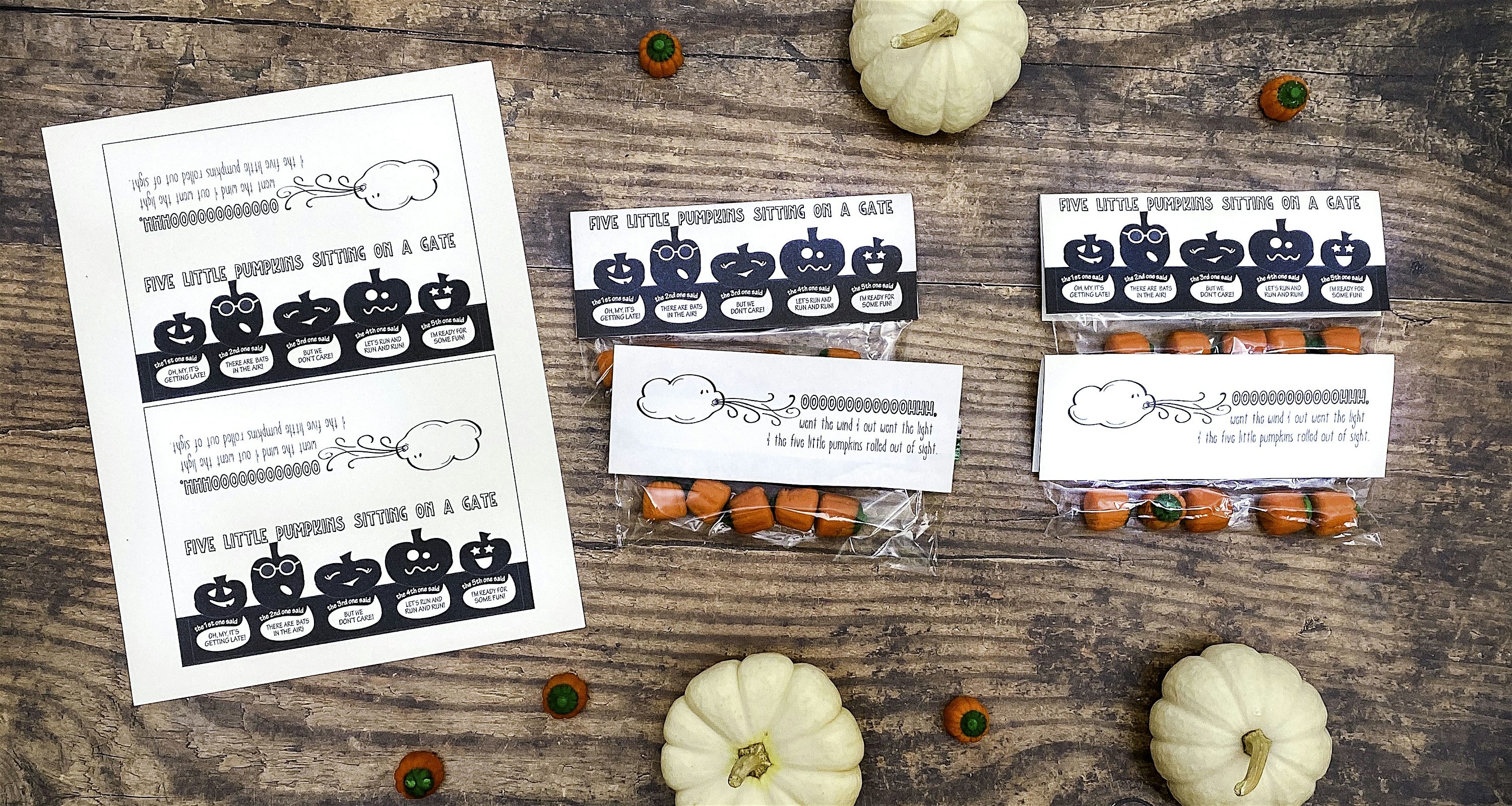 Five Little Pumpkins Favor And Free Printable South Lumina Style