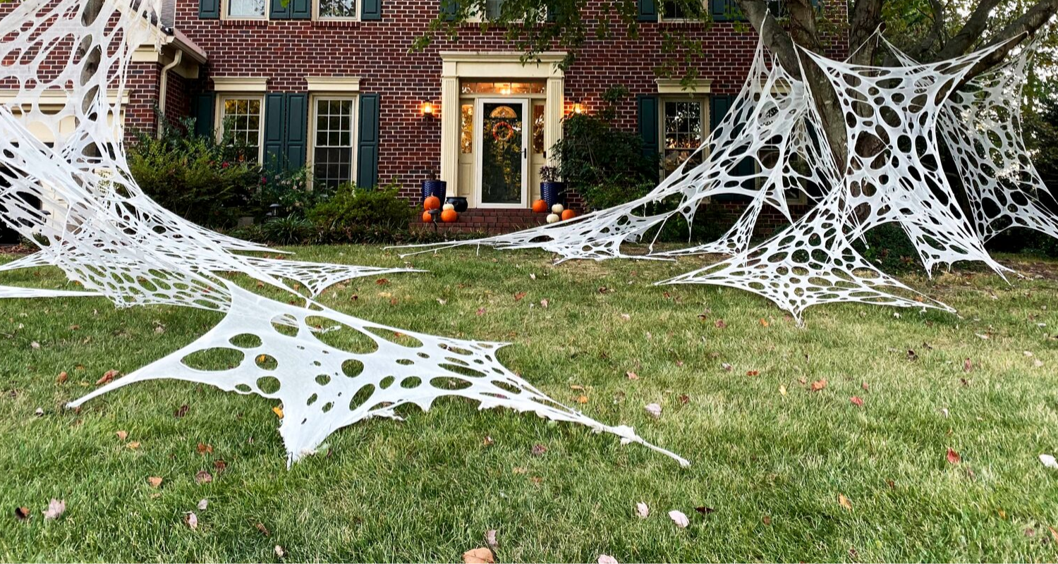 large spider web halloween decoration