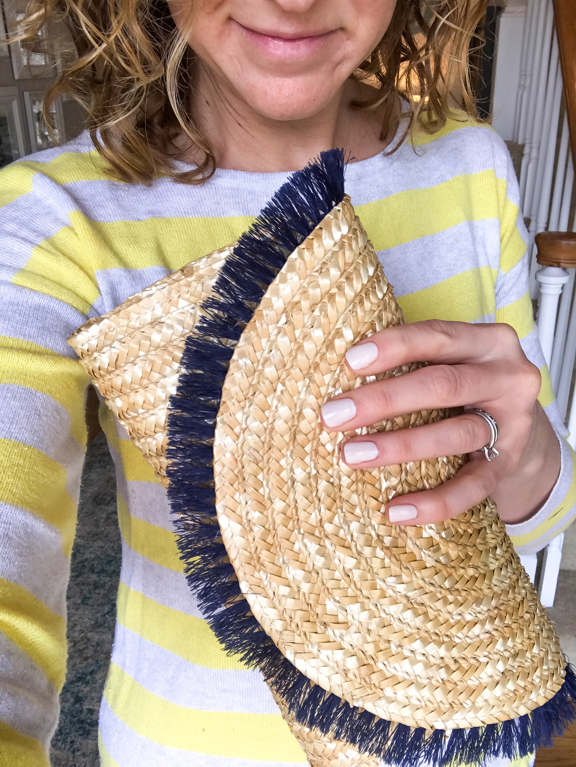 DIY Summer Straw Clutch With Fringe South Lumina Style