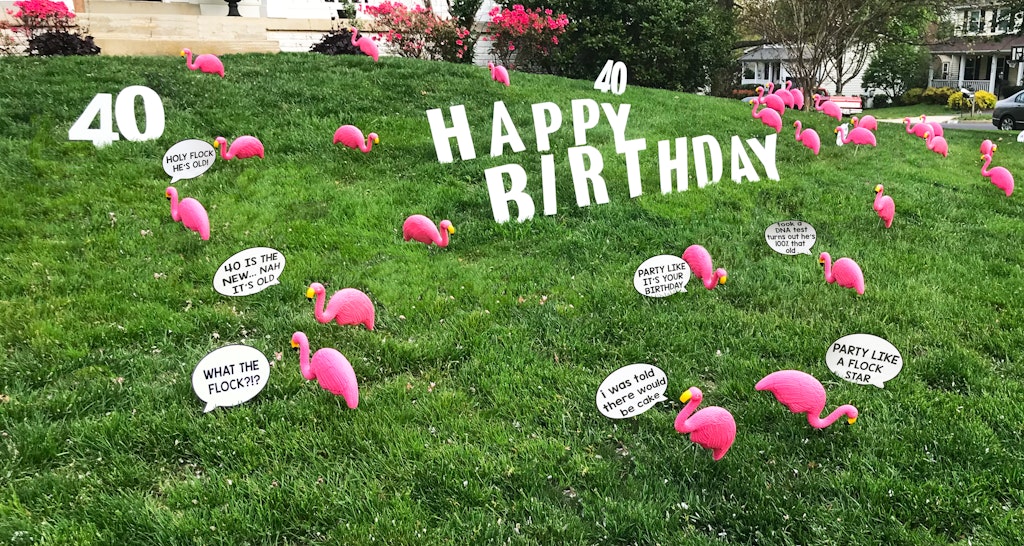 DIY Birthday Yard Signs You've Been Flocked