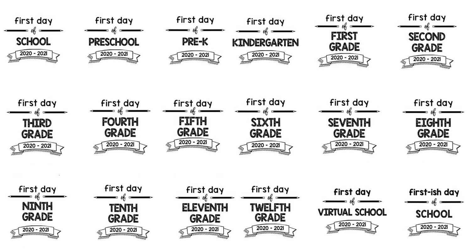 first day of school printable signs