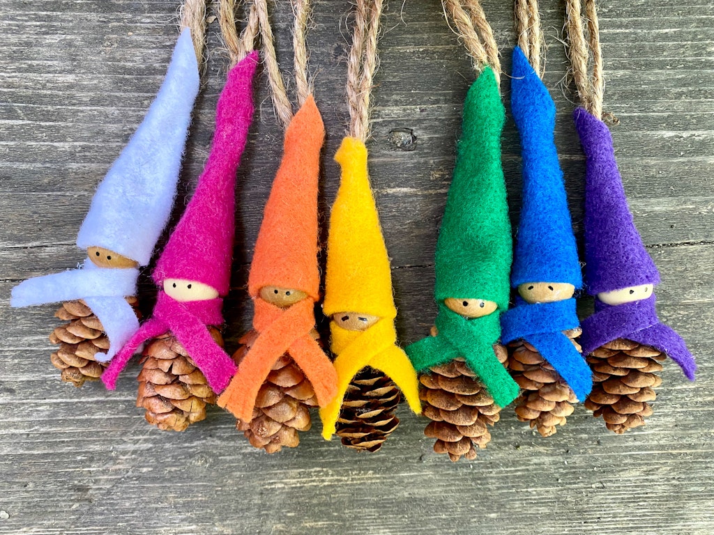 pinecone Christmas gnome ornaments diy