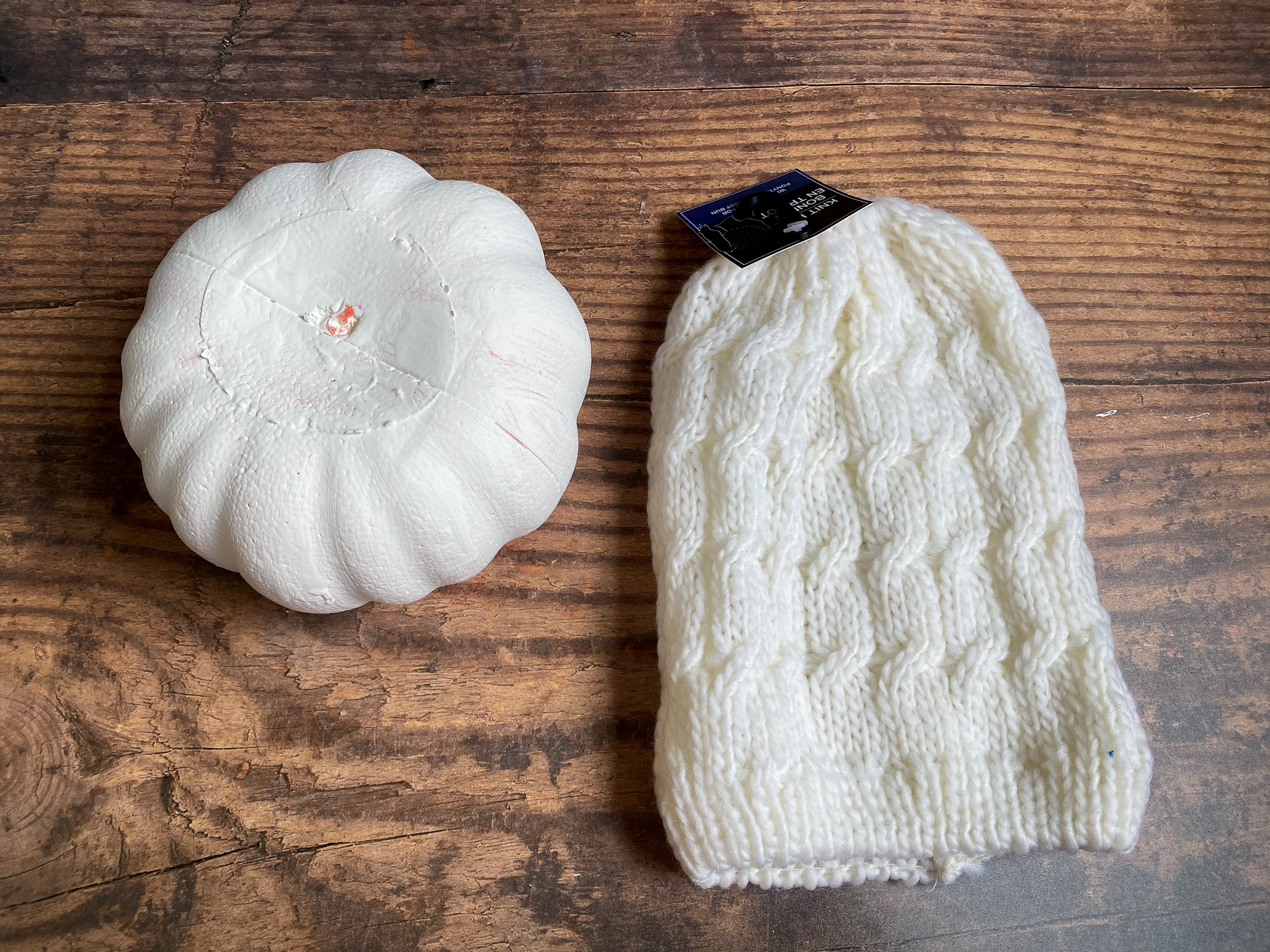 Dollar Store fabric covered Pumpkin