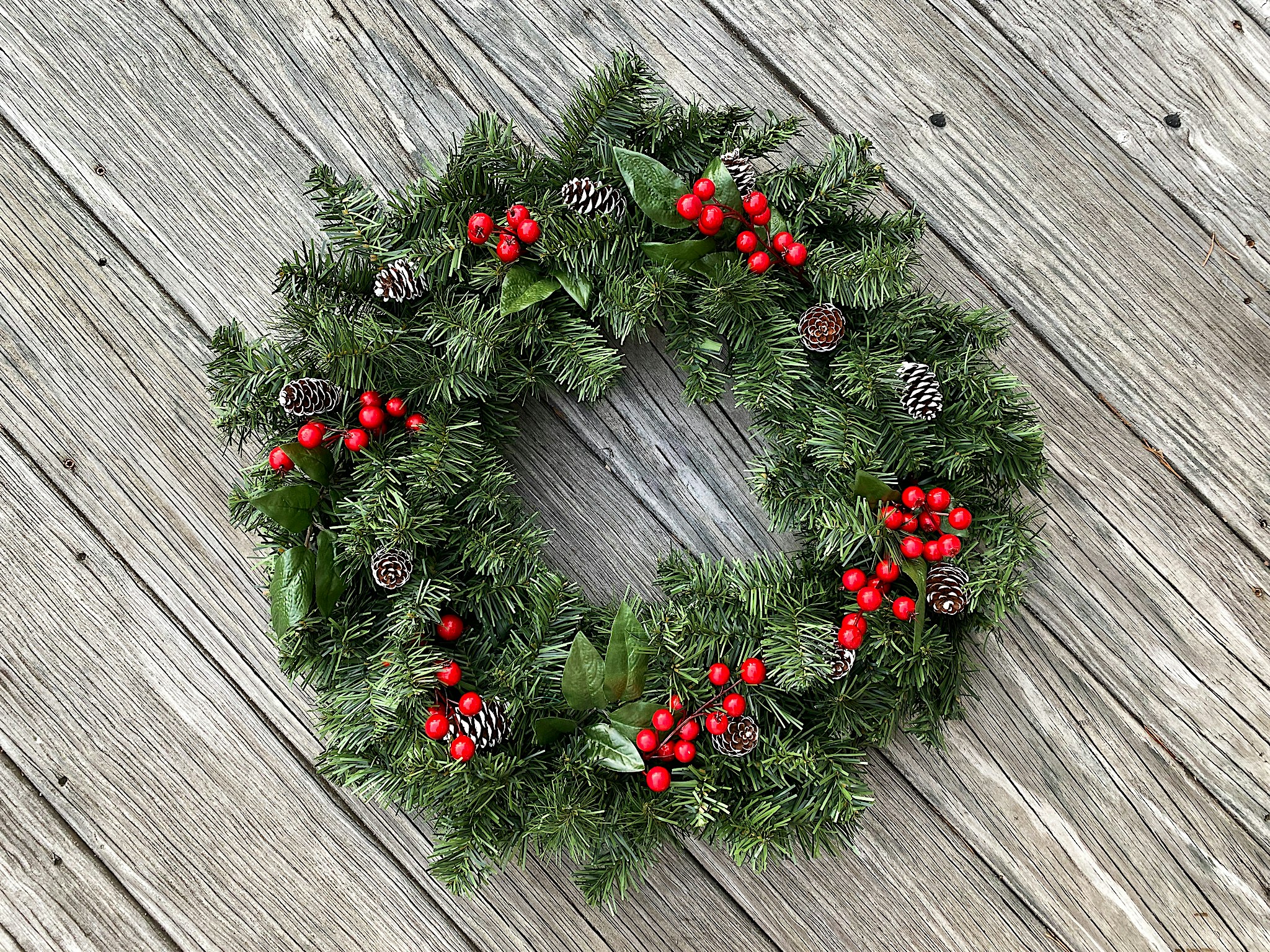 decorating christmas wreath
