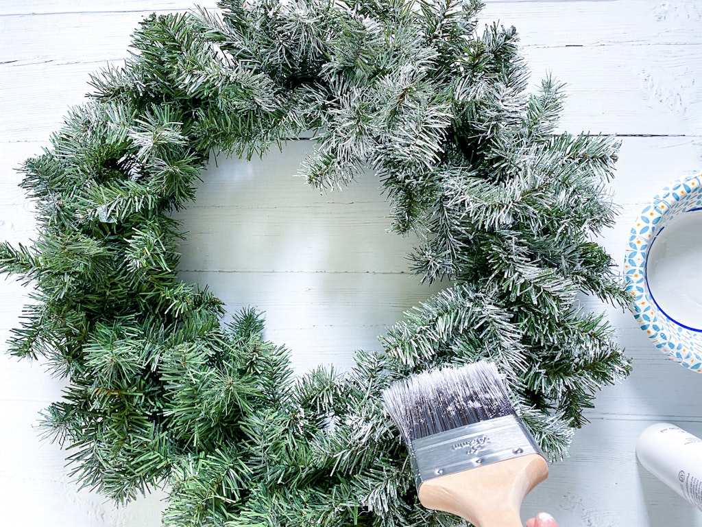 how to flock a christmas wreath the easy way