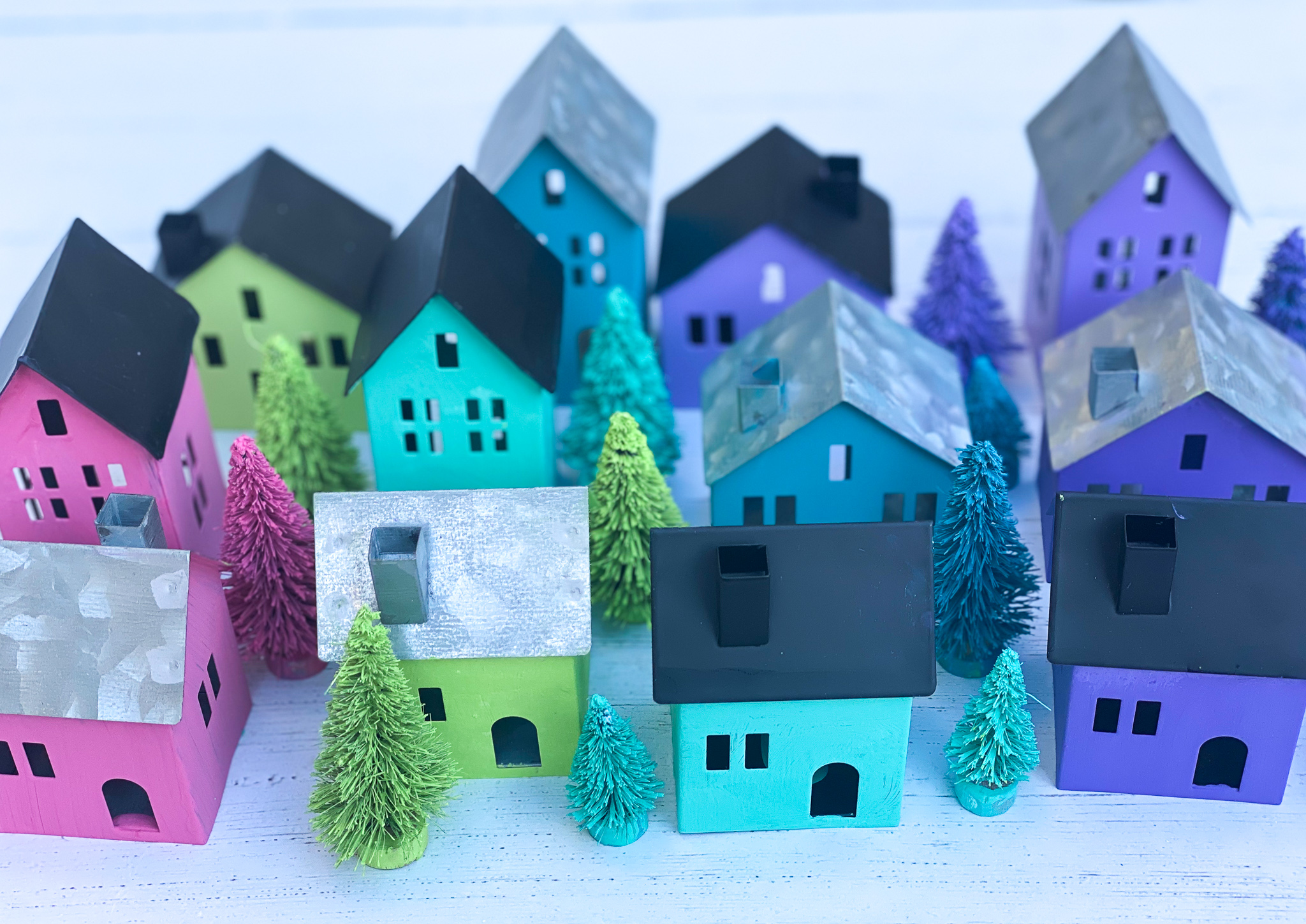 DIY Christmas Village wreath