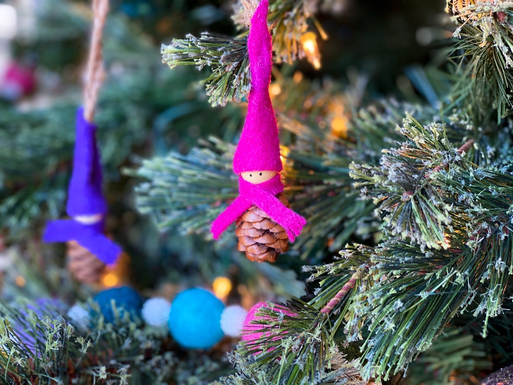 DIY Pinecone Gnome Christmas Ornaments