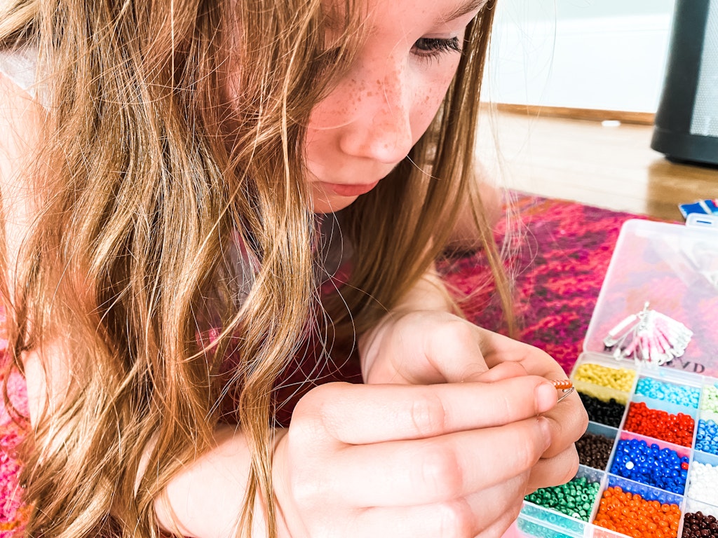 seed bead safety pin charms
