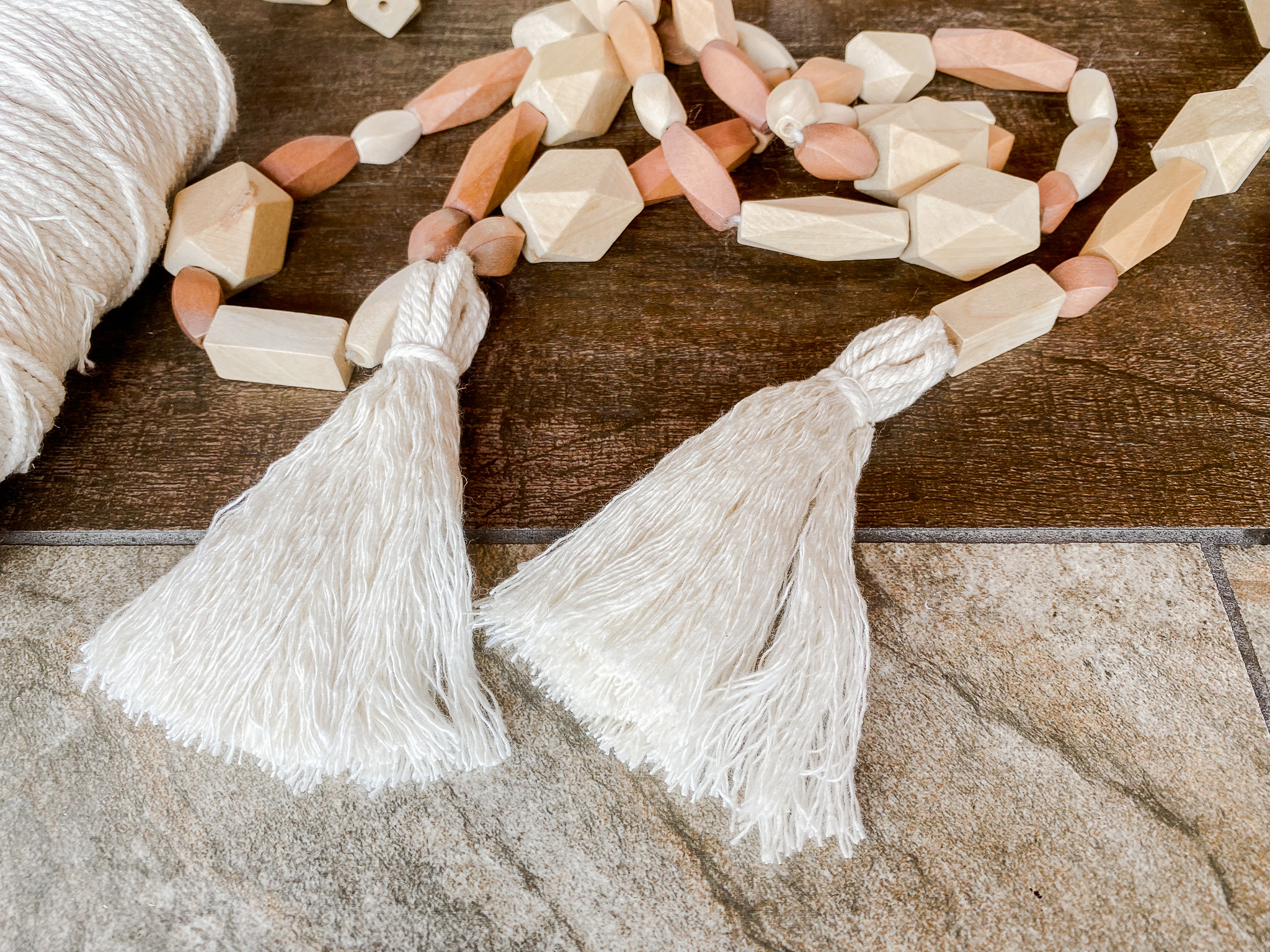 DIY wood bead garland