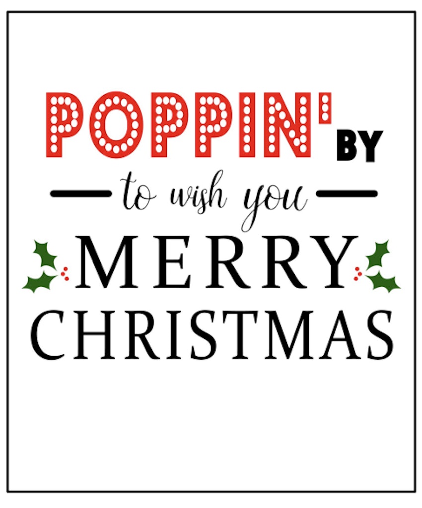 poppin' by christmas tag