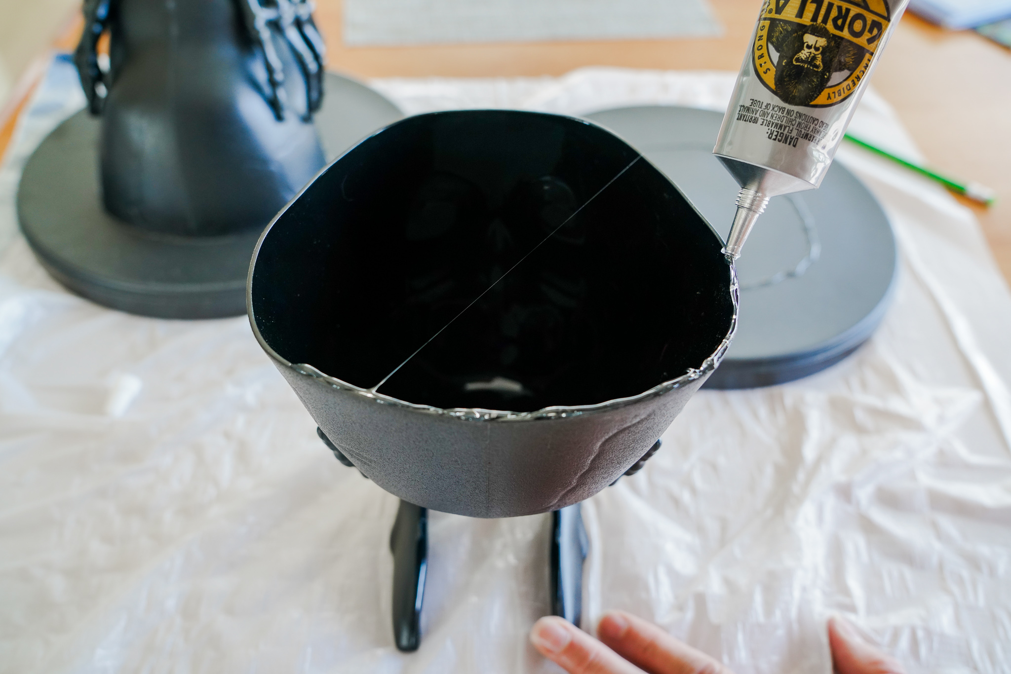 easy halloween decoration skeleton platter