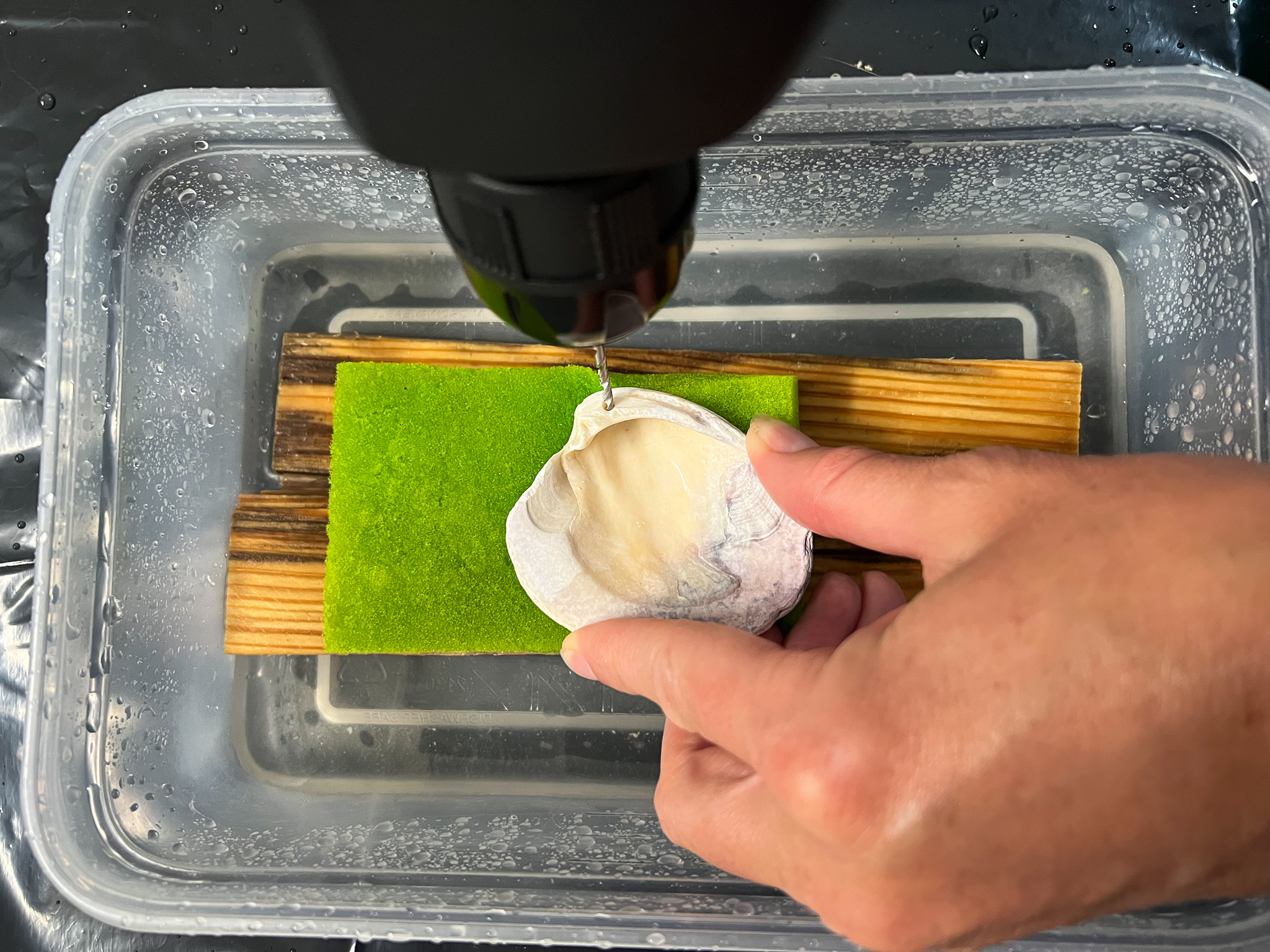 how to drill a hole in a shell