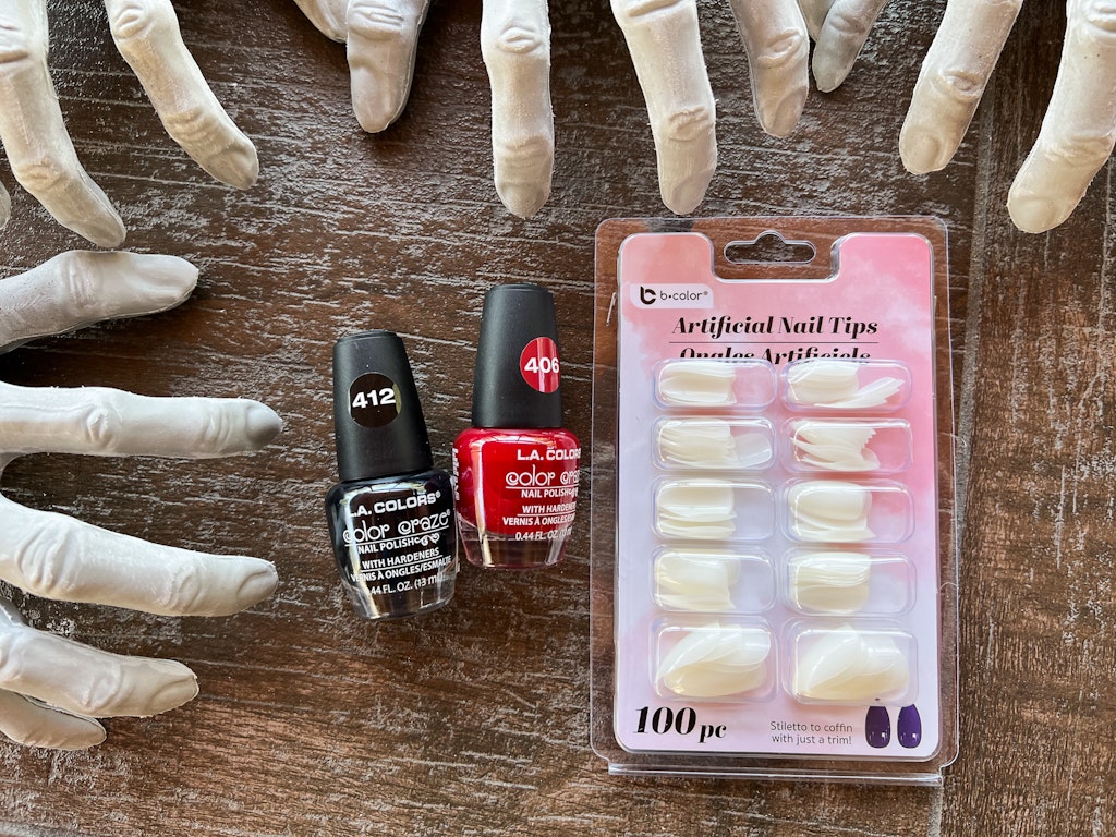 adding nails to halloween hands