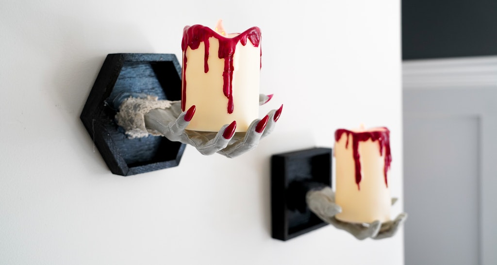 Halloween crafts bloody candles