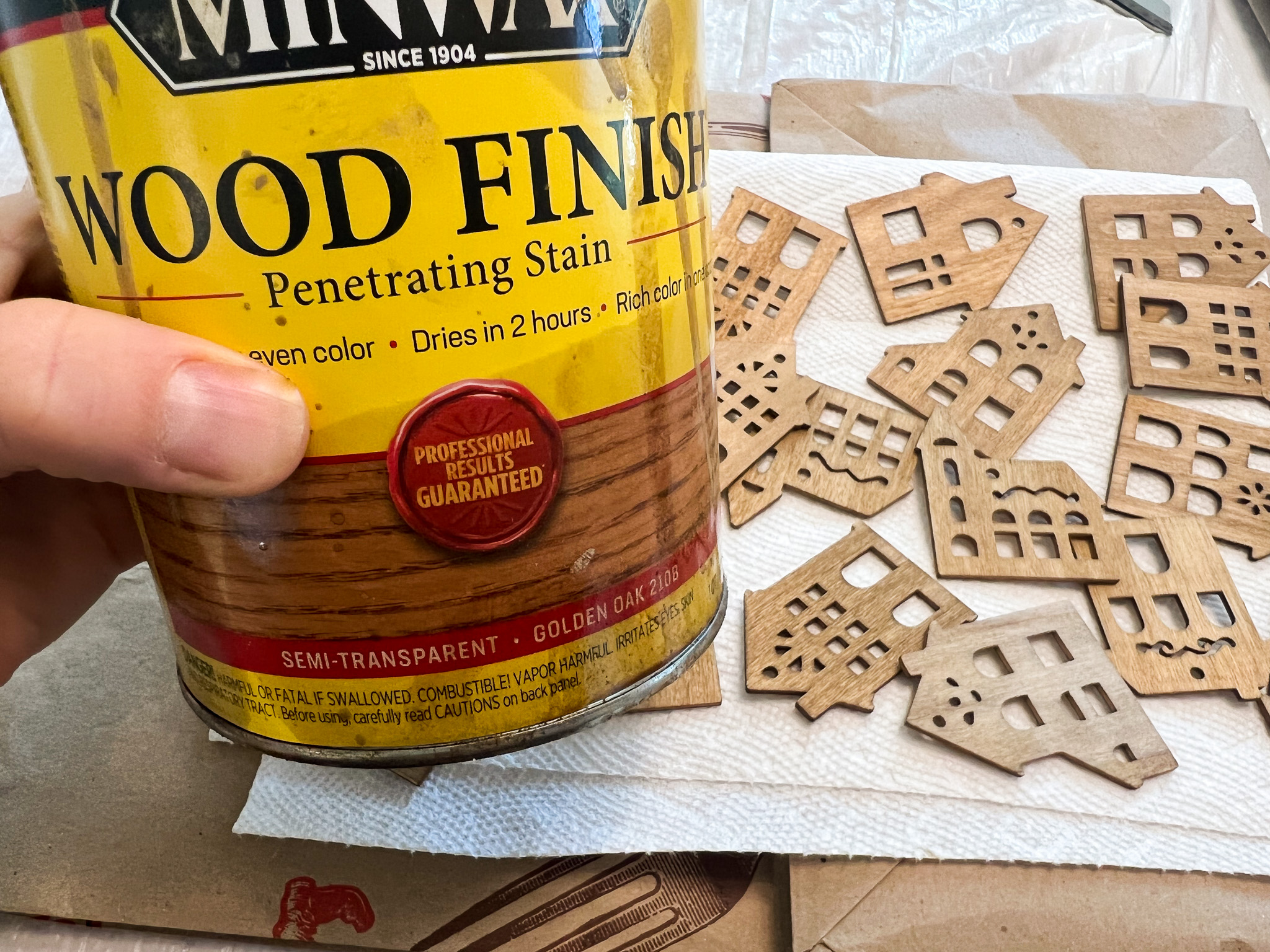 wood gingerbread house ornament